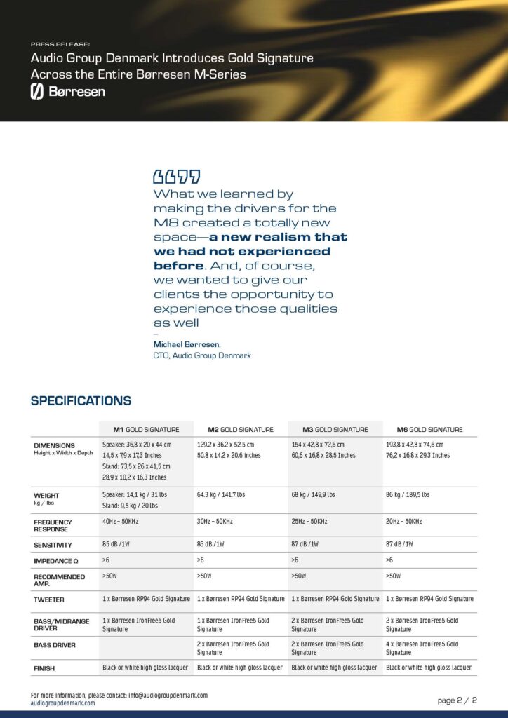 Børresen M-series GS_Press release